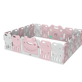 Luxurious Baby Playpen 18+2 Panels (Little Froggy-Pink)